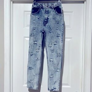 90’s Pre-Owned Vintage, Acid Washed Jeans.